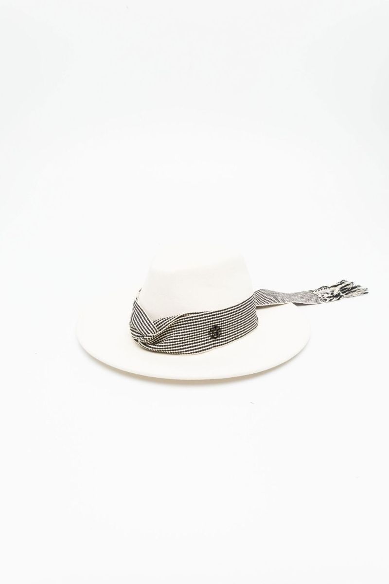 White Kyra Felt Fedora Hat