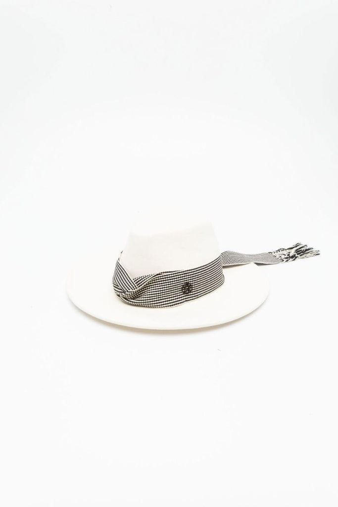 White Kyra Felt Fedora Hat