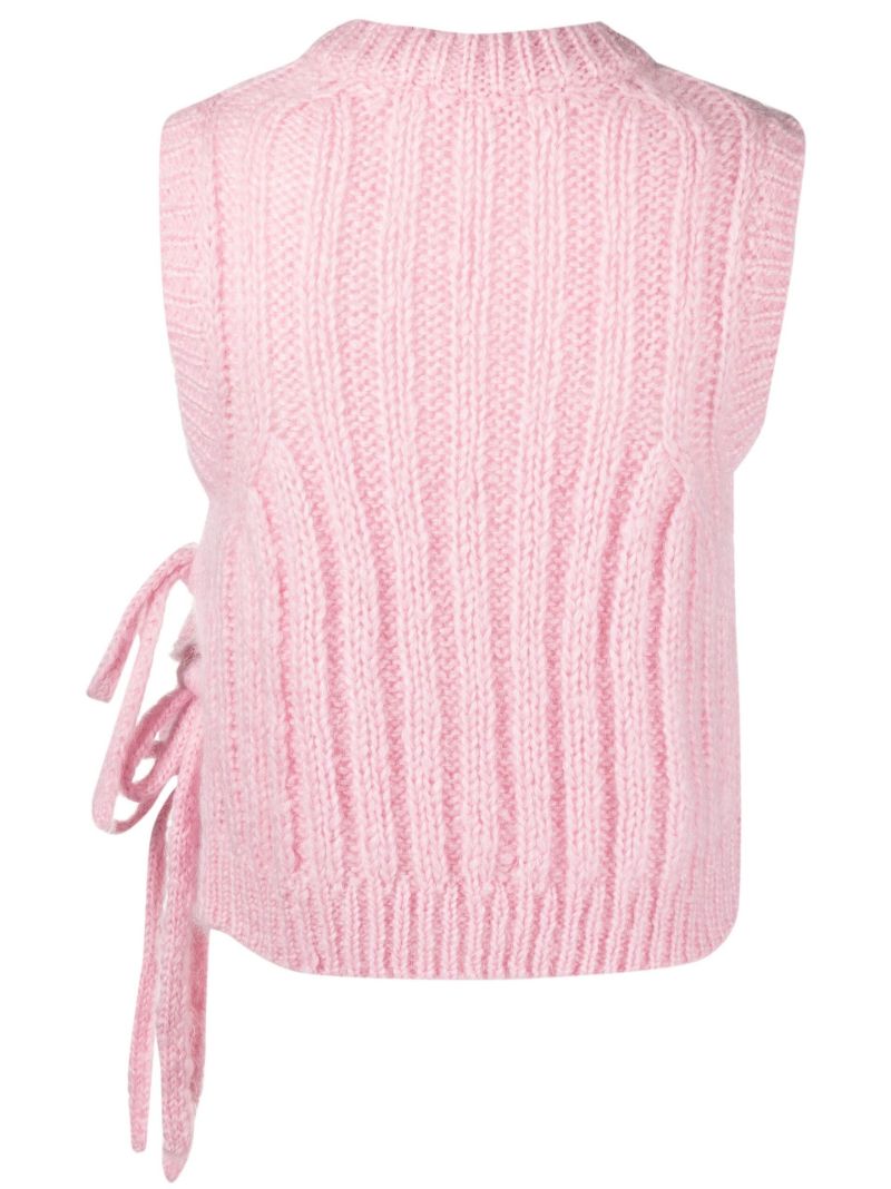 Pink Isa Cable-knit Vest