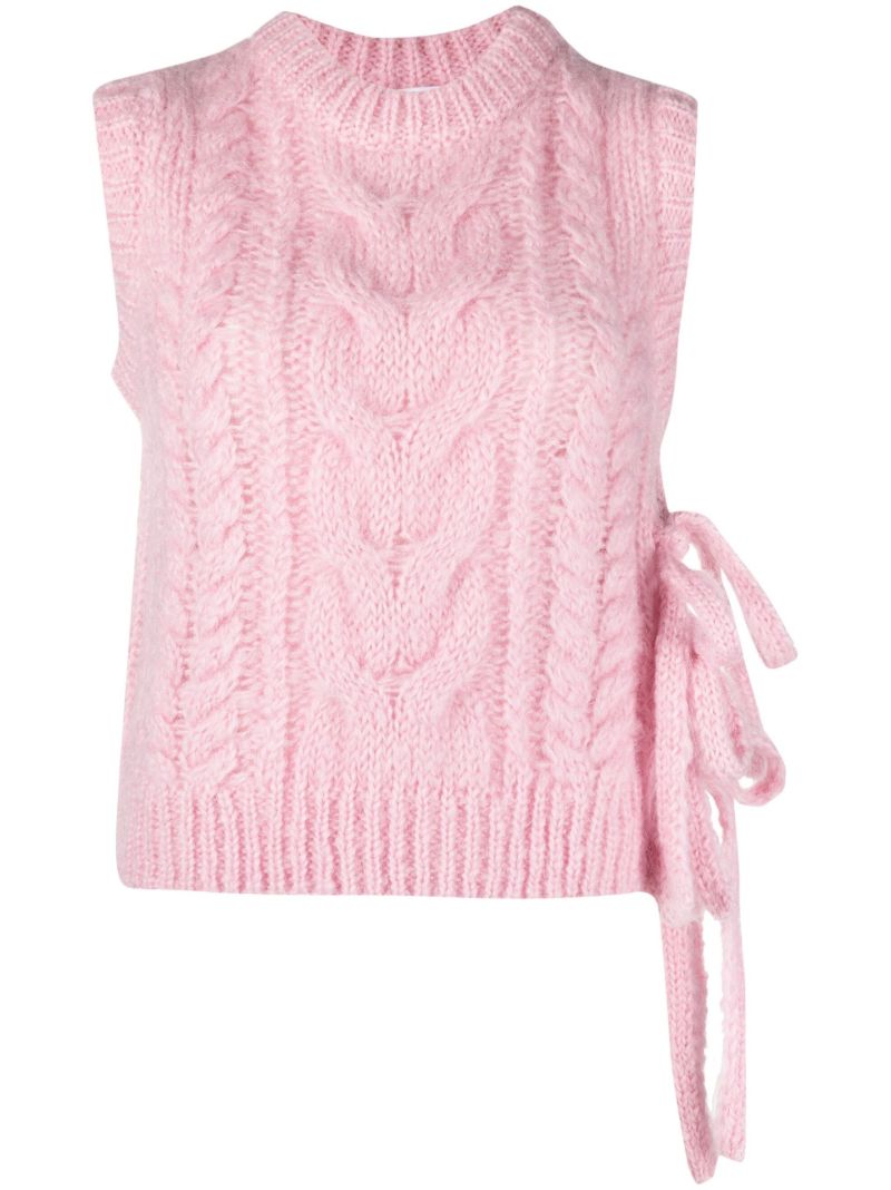 Pink Isa Cable-knit Vest