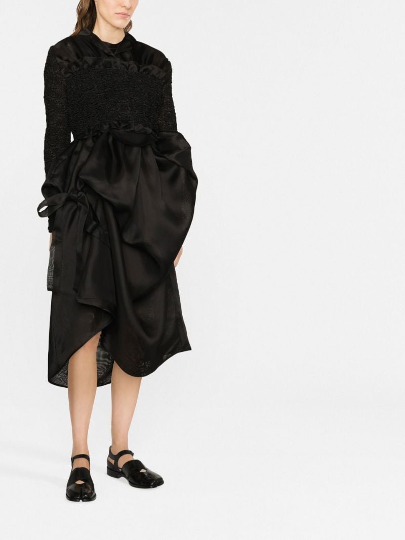 Black Smock-panel Cropped Blazer