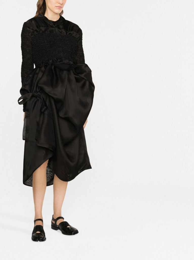 Black Smock-panel Cropped Blazer