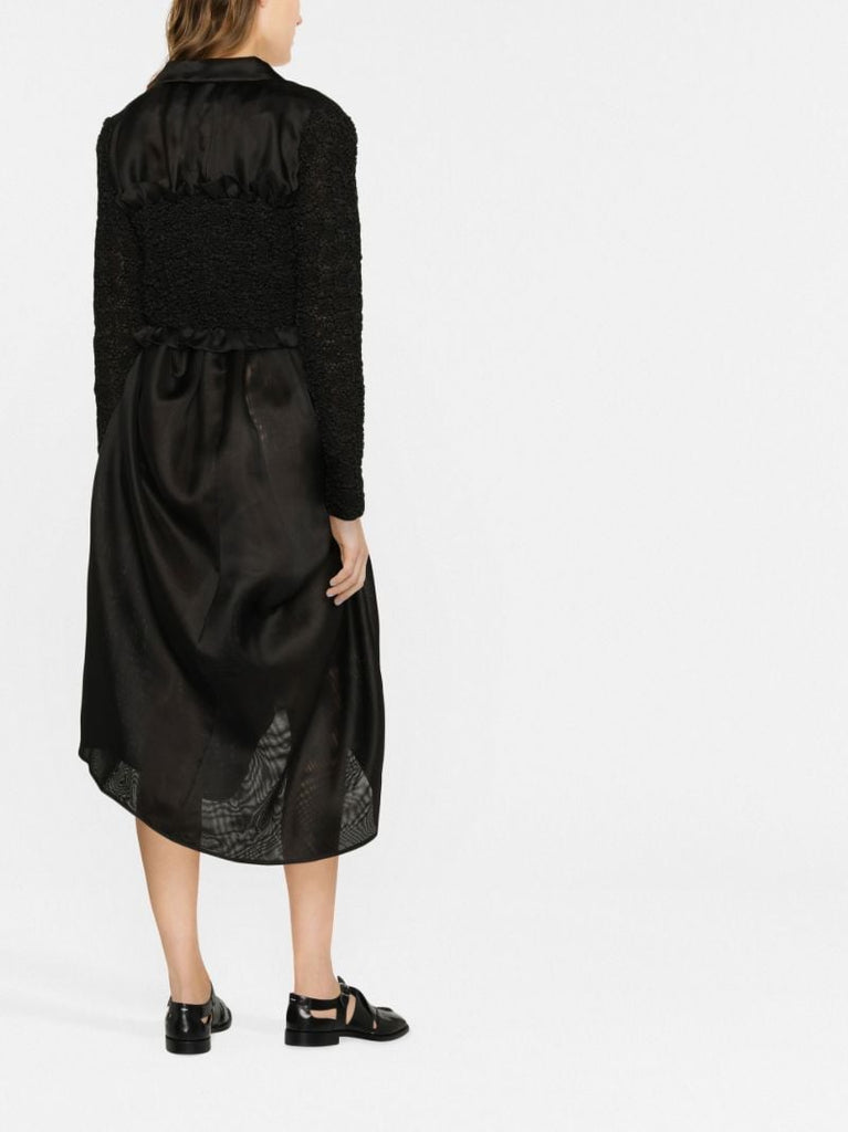 Black Smock-panel Cropped Blazer