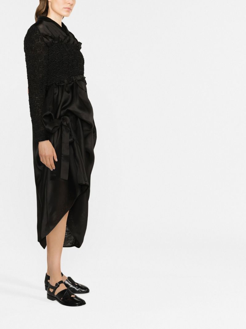 Black Smock-panel Cropped Blazer