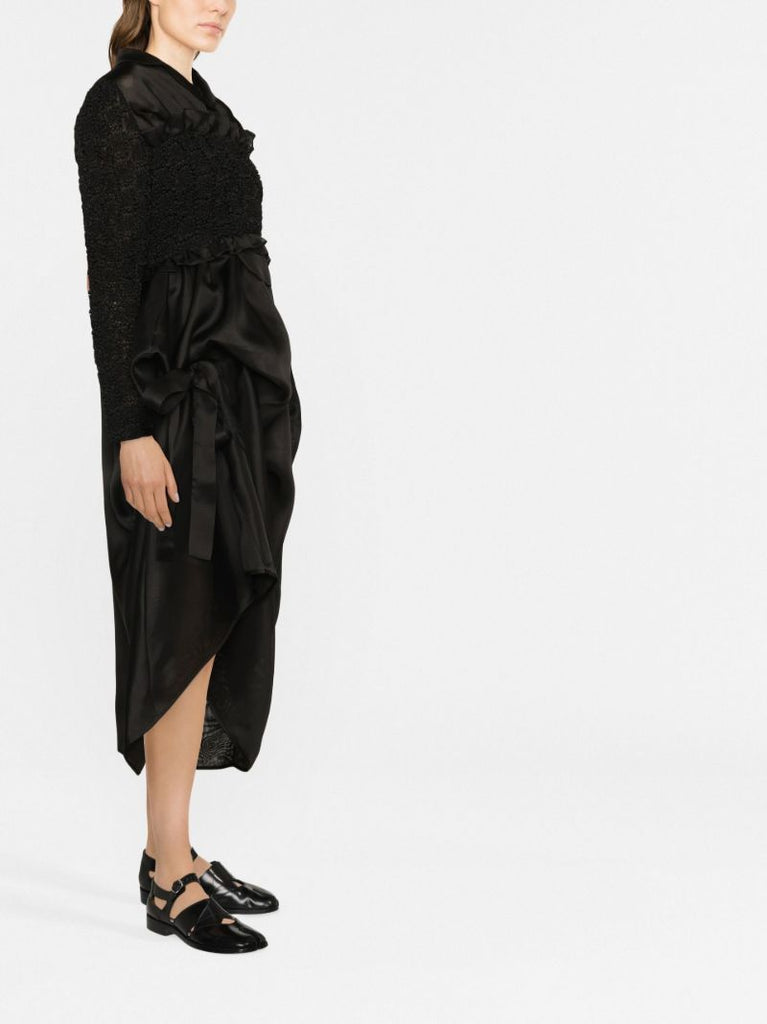 Black Smock-panel Cropped Blazer