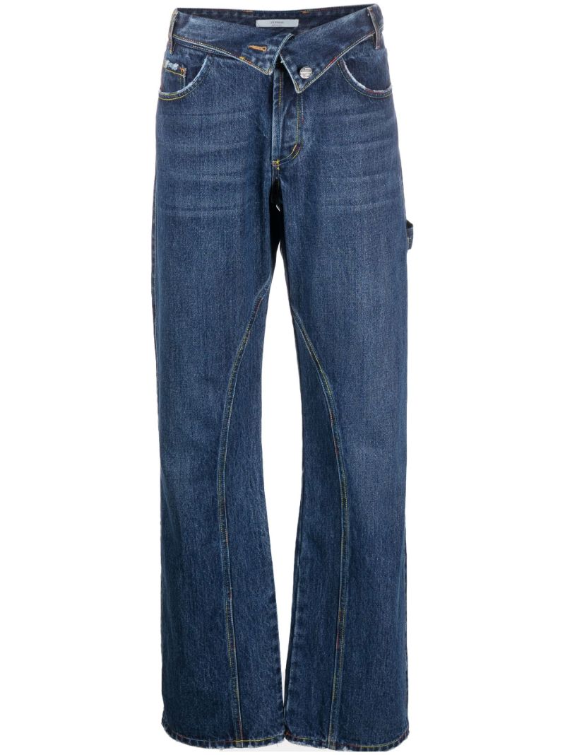 Blue Life Fold Over Waist Flared Jeans