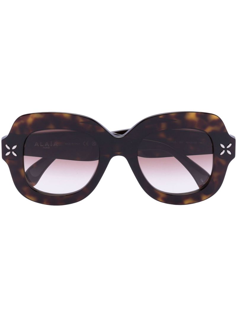 Brown Oversized Square Tortoiseshell Sunglasses