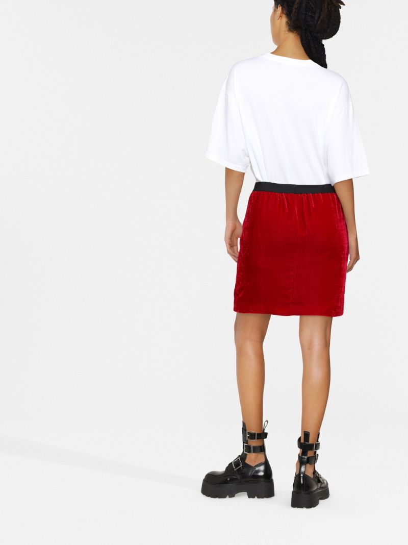 Red Velvet Mini Skirt