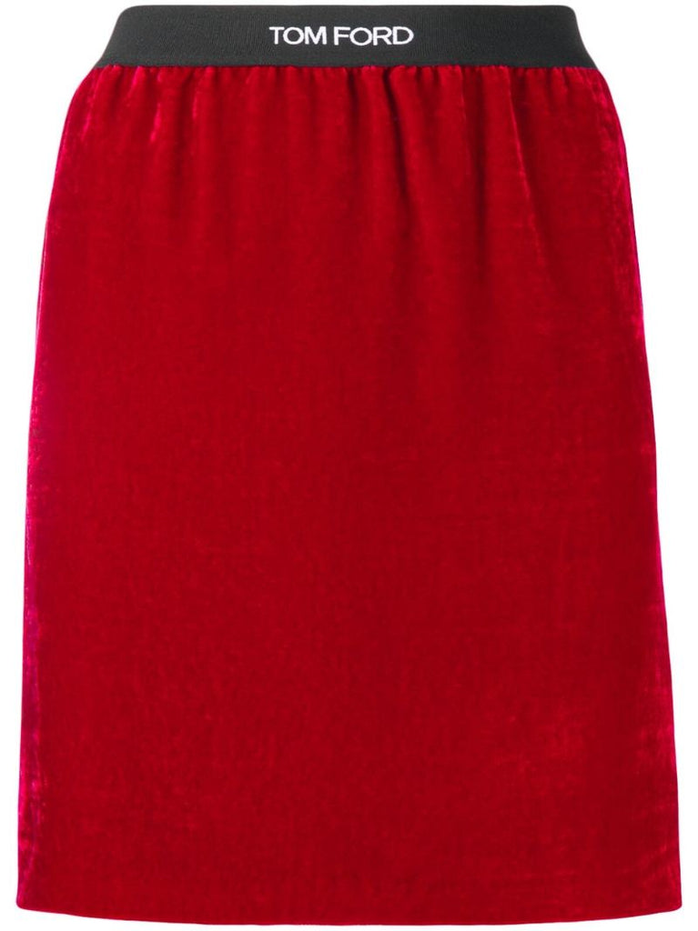 Red Velvet Mini Skirt