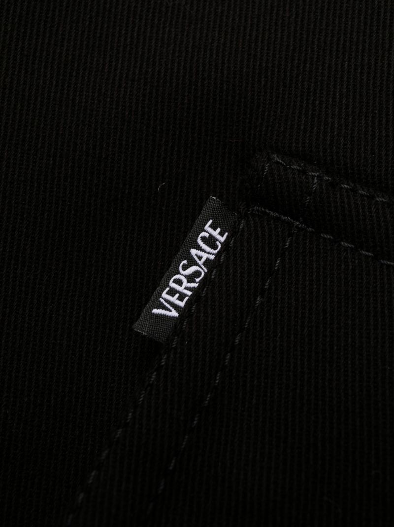Black Medusa Cotton Cargo Trousers
