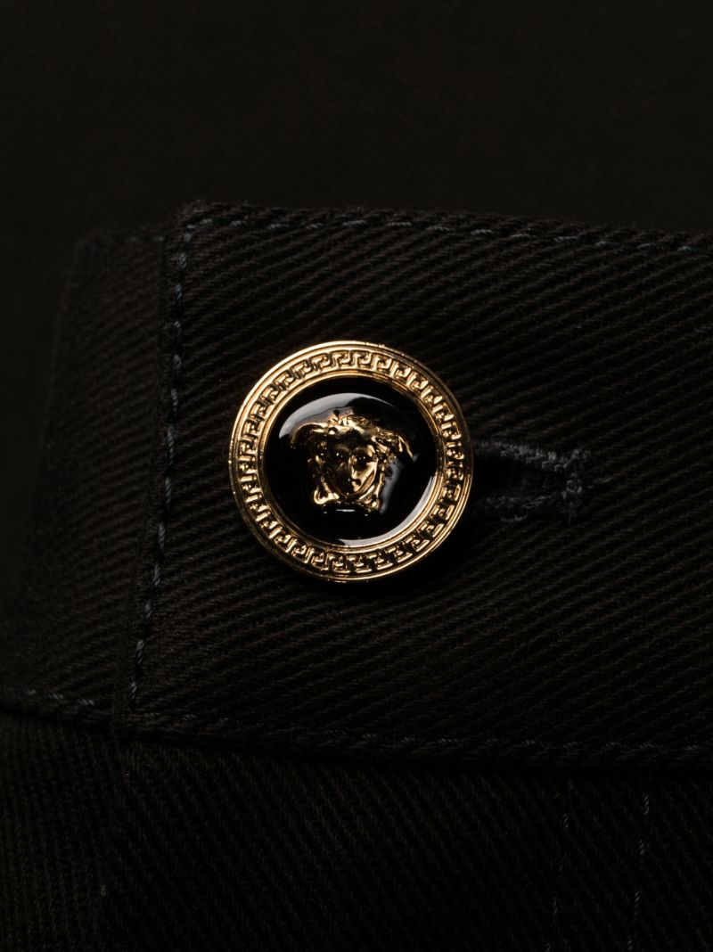 Black Medusa Cotton Cargo Trousers