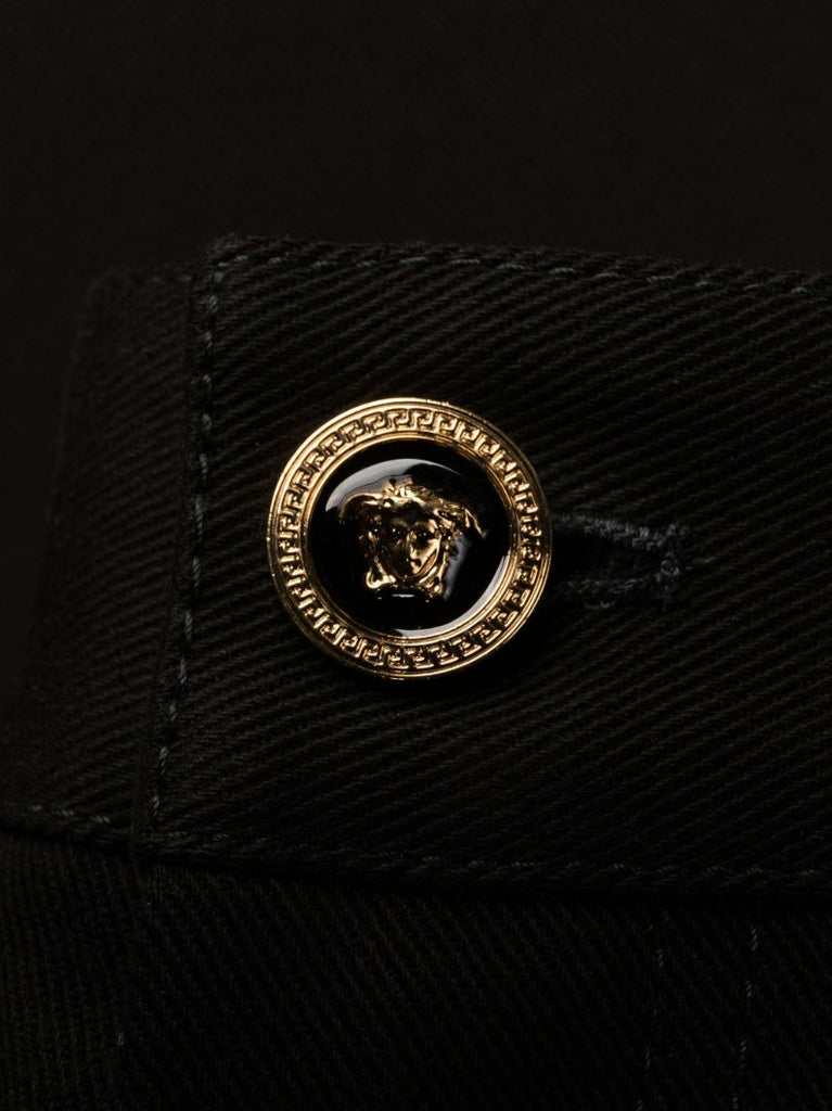Black Medusa Cotton Cargo Trousers