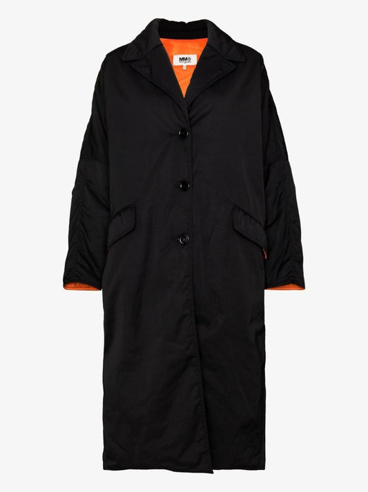 Black Single-breasted Oversized Coat