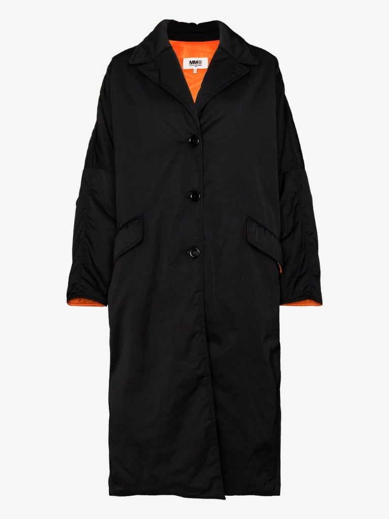 Black Single-breasted Oversized Coat
