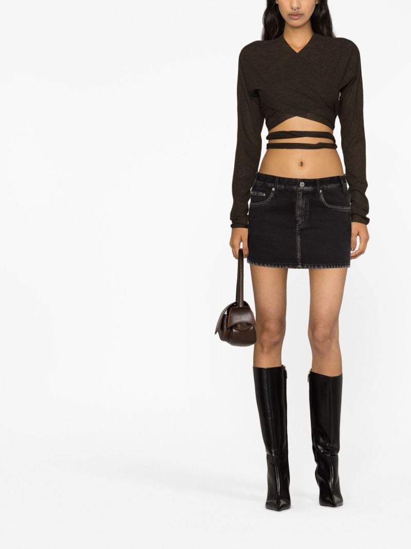 Brown Cache Coeur Cut-out Wrap Top