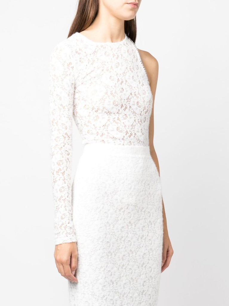 White Open Back Crystal-embellished Body
