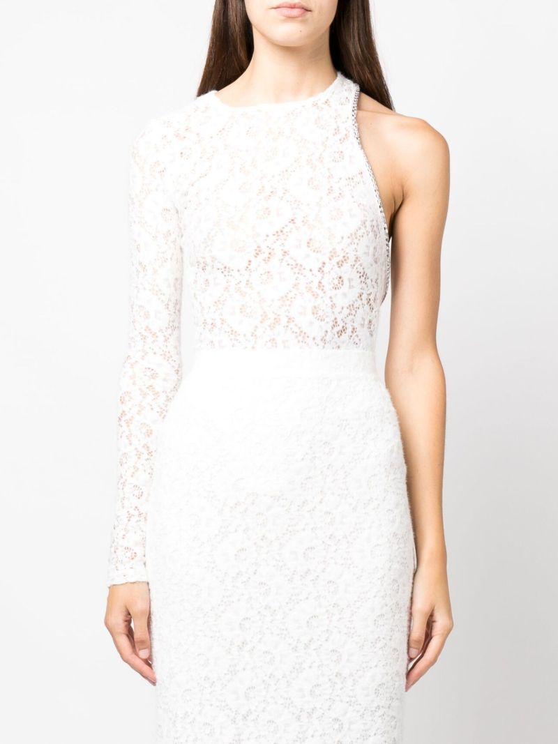 White Open Back Crystal-embellished Body