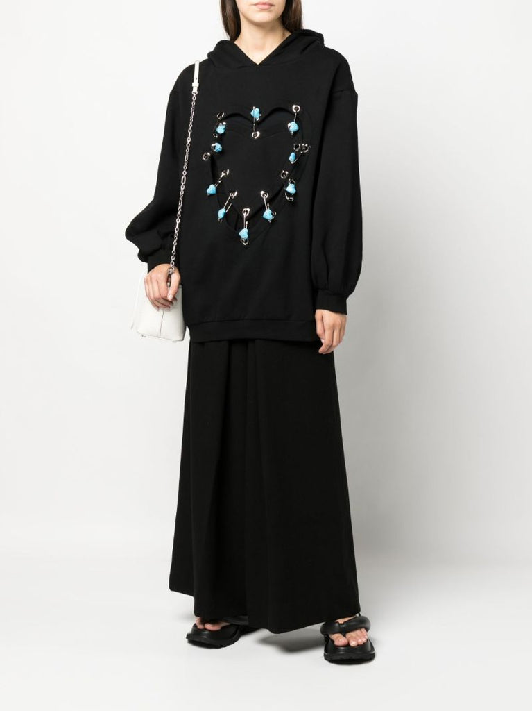 Black High Waist Wide-leg Wool Trousers