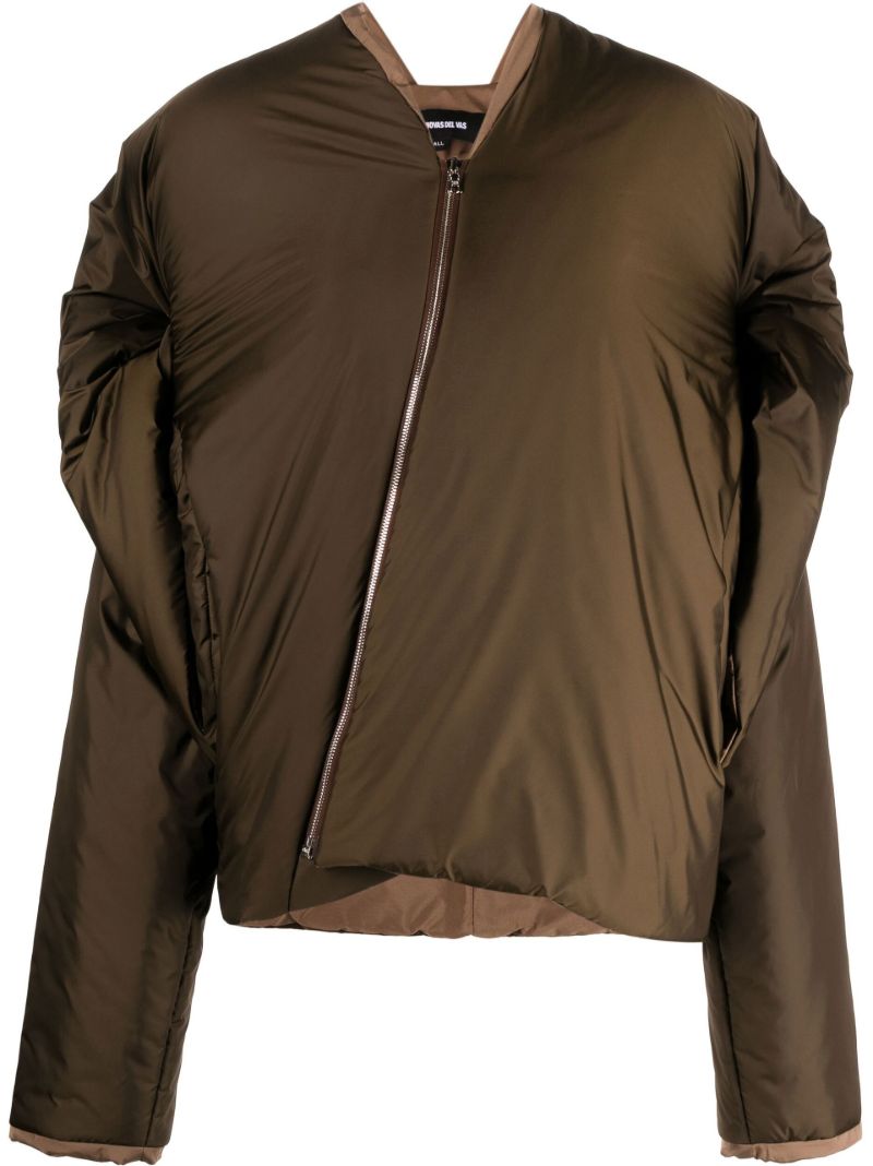 Brown Tornado Asymmetric Puffer Jacket