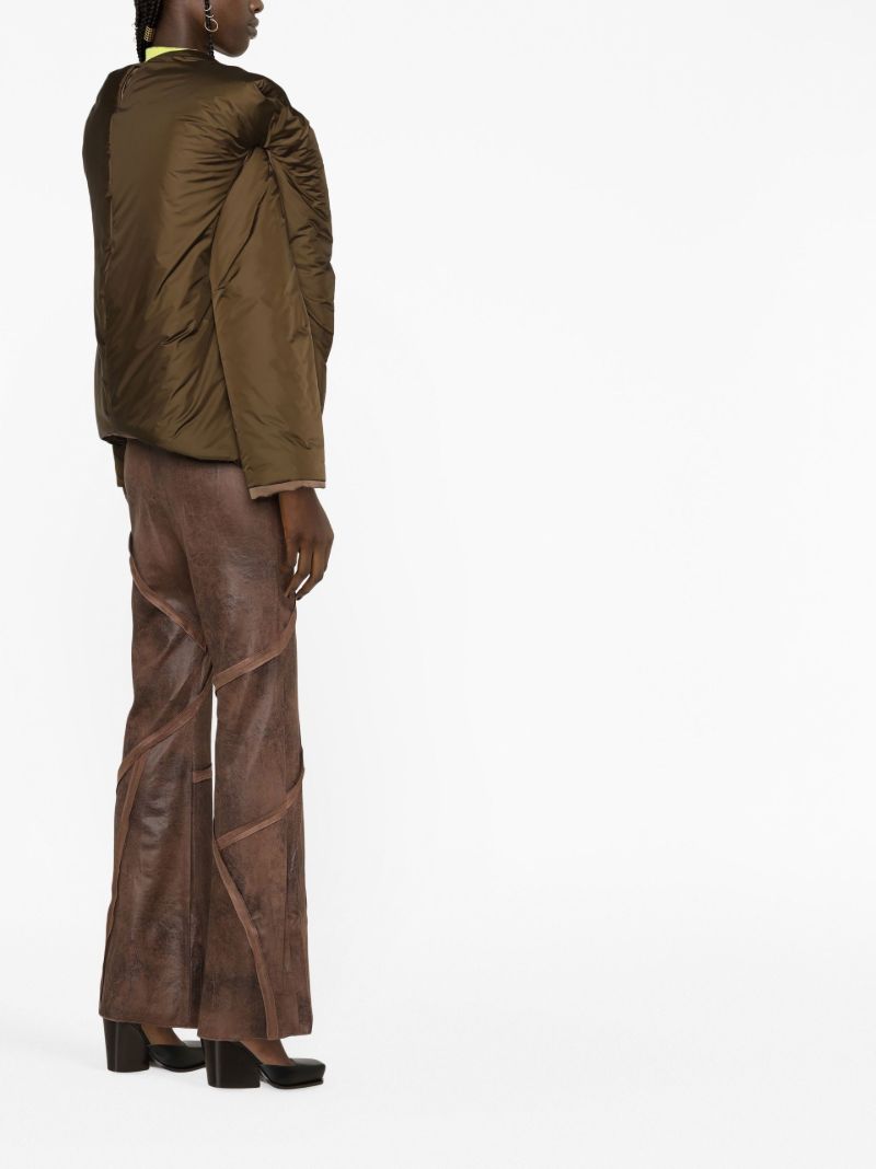 Brown Tornado Asymmetric Puffer Jacket