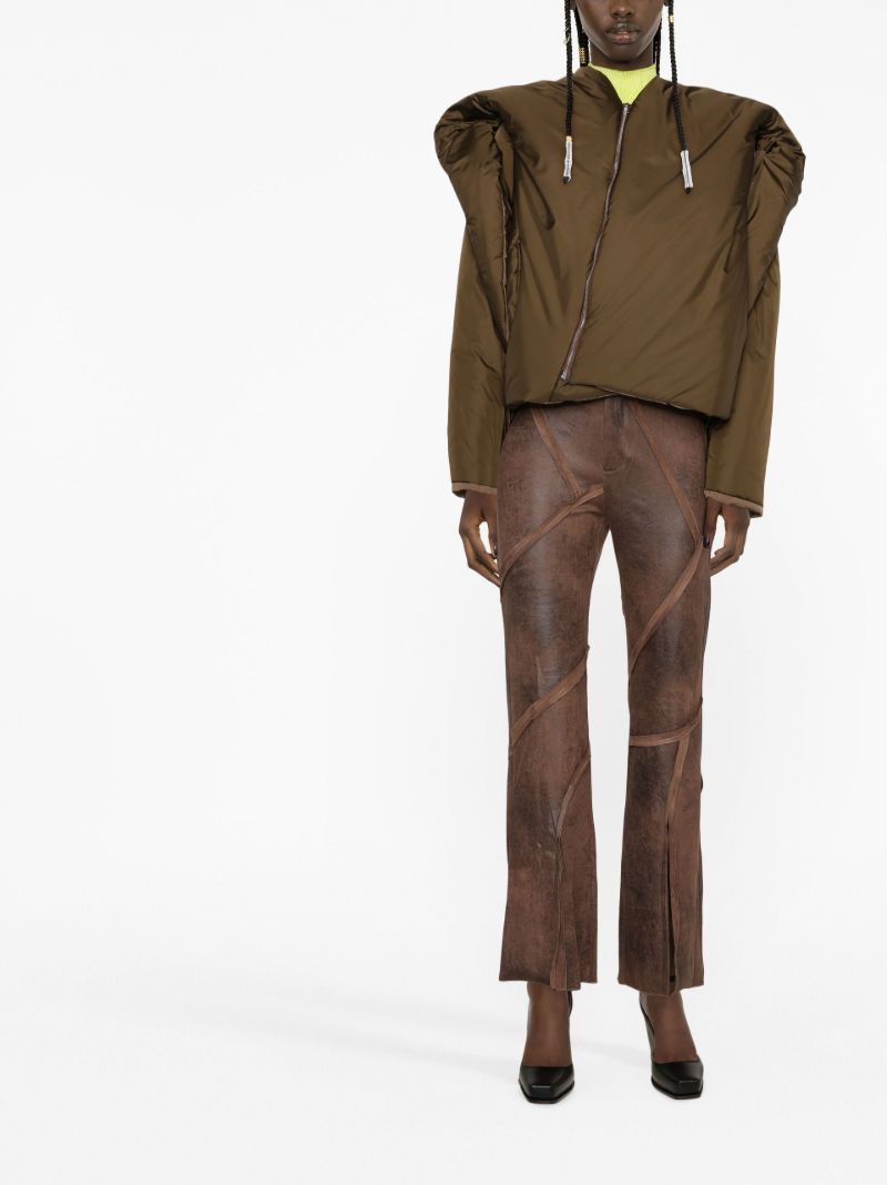 Brown Tornado Asymmetric Puffer Jacket