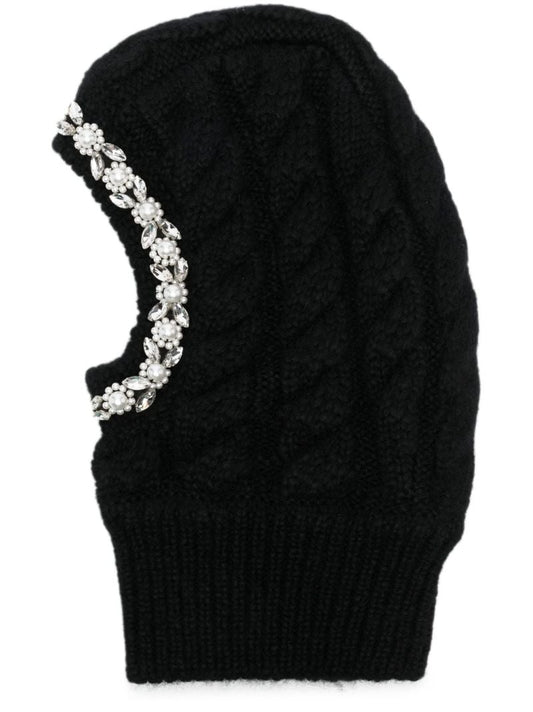Black Pearl-embellished Balaclava