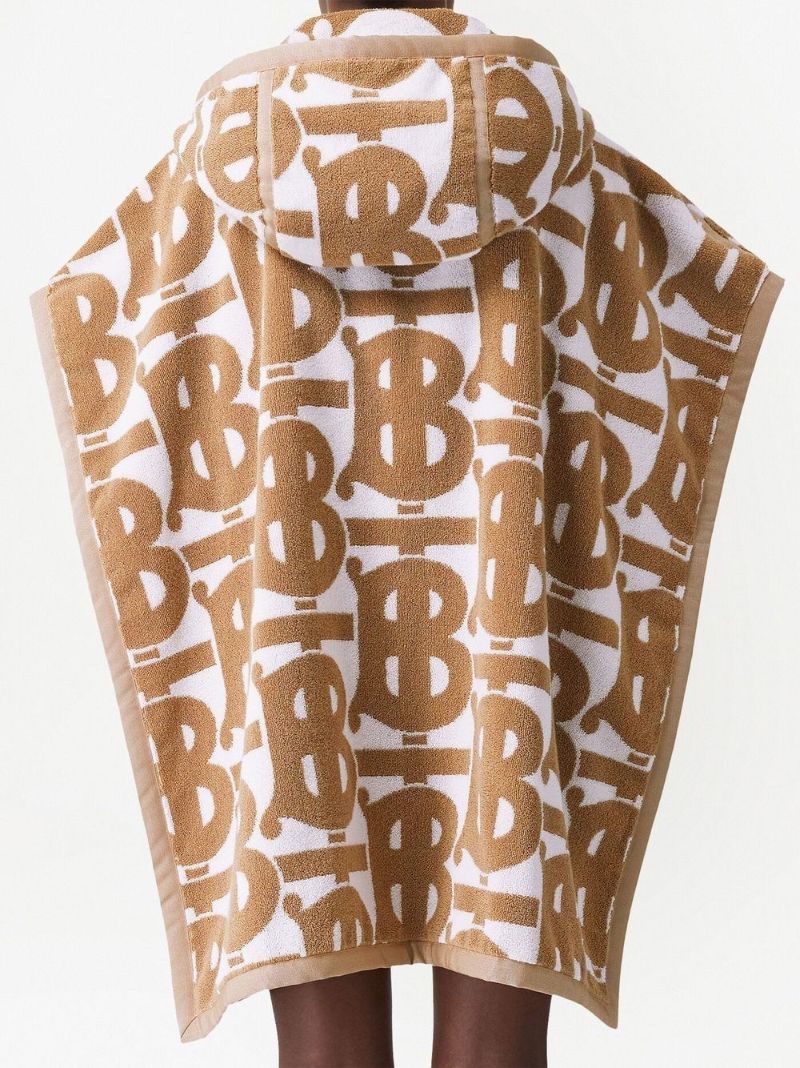 Neutral Monogram Cotton Jacquard Hooded Cape