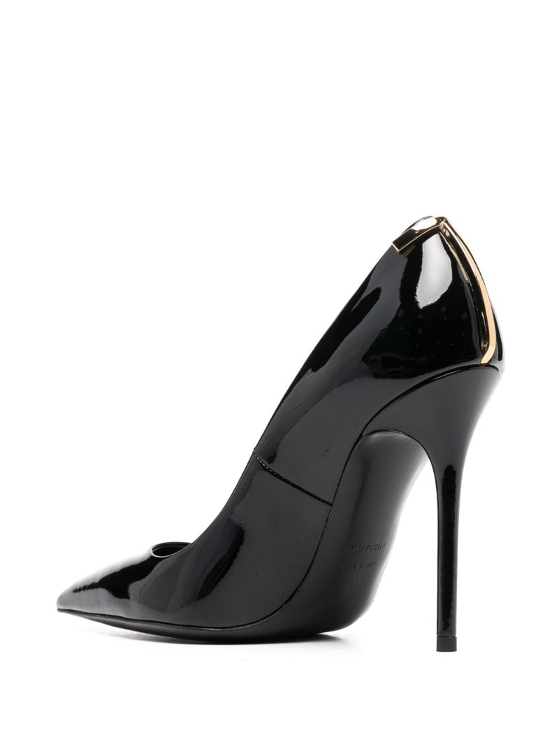 Black Iconic T Patent Leather 90 Pumps