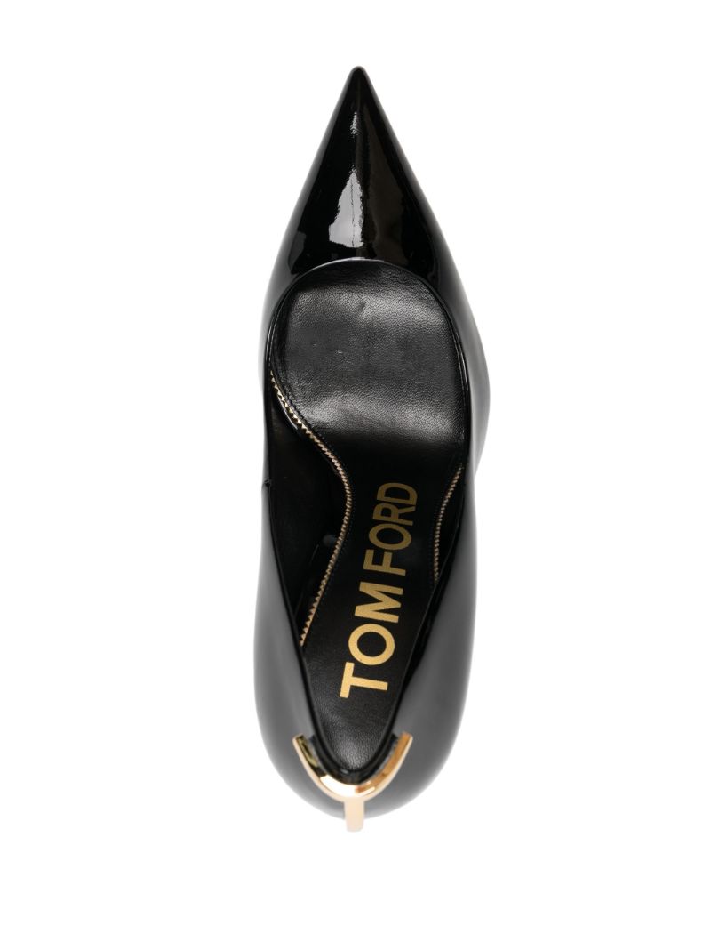Black Iconic T Patent Leather 90 Pumps