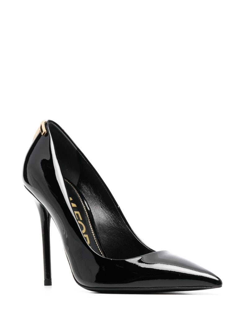 Black Iconic T Patent Leather 90 Pumps
