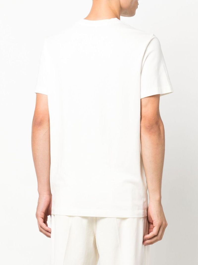 White Flocked Logo Cotton T-shirt