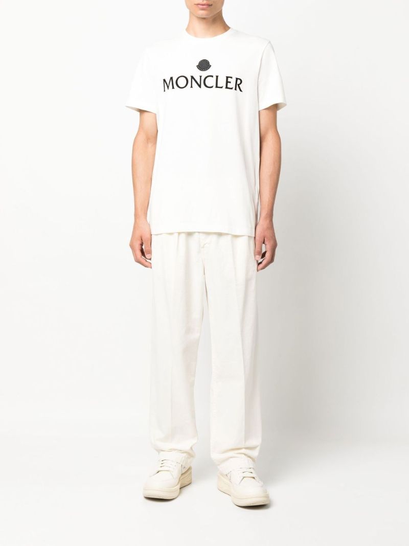 White Flocked Logo Cotton T-shirt