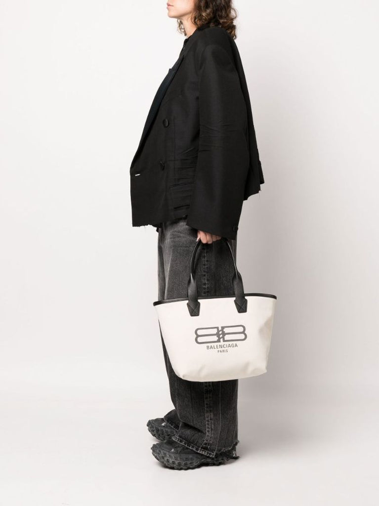 Neutral Jumbo Small Canvas Tote Bag