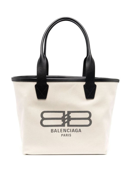 Neutral Jumbo Small Canvas Tote Bag