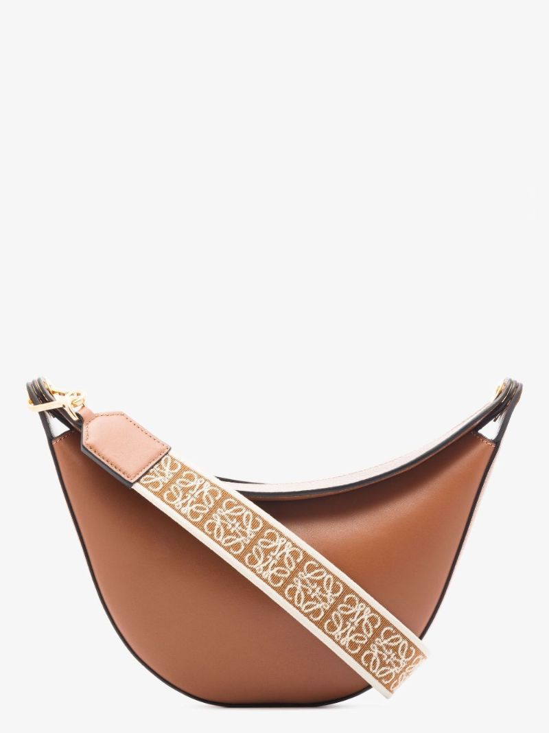 Brown Luna Small Leather Shoulder Bag