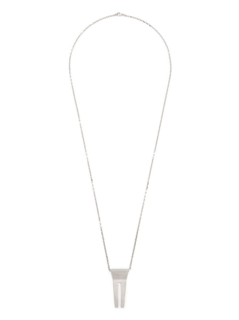 Silver-tone Open Trunk Pendant Necklace