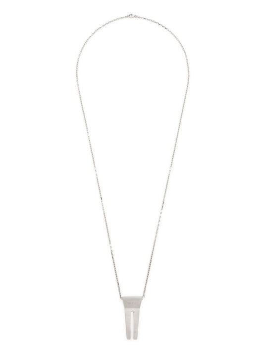 Silver-tone Open Trunk Pendant Necklace