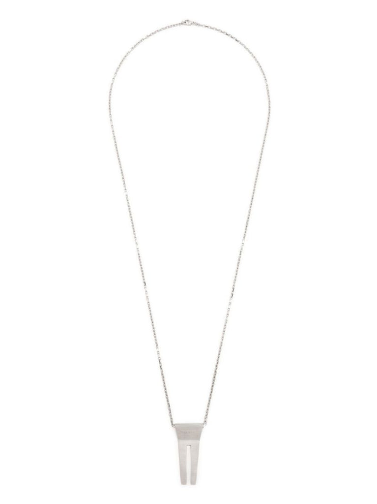 Silver-tone Open Trunk Pendant Necklace