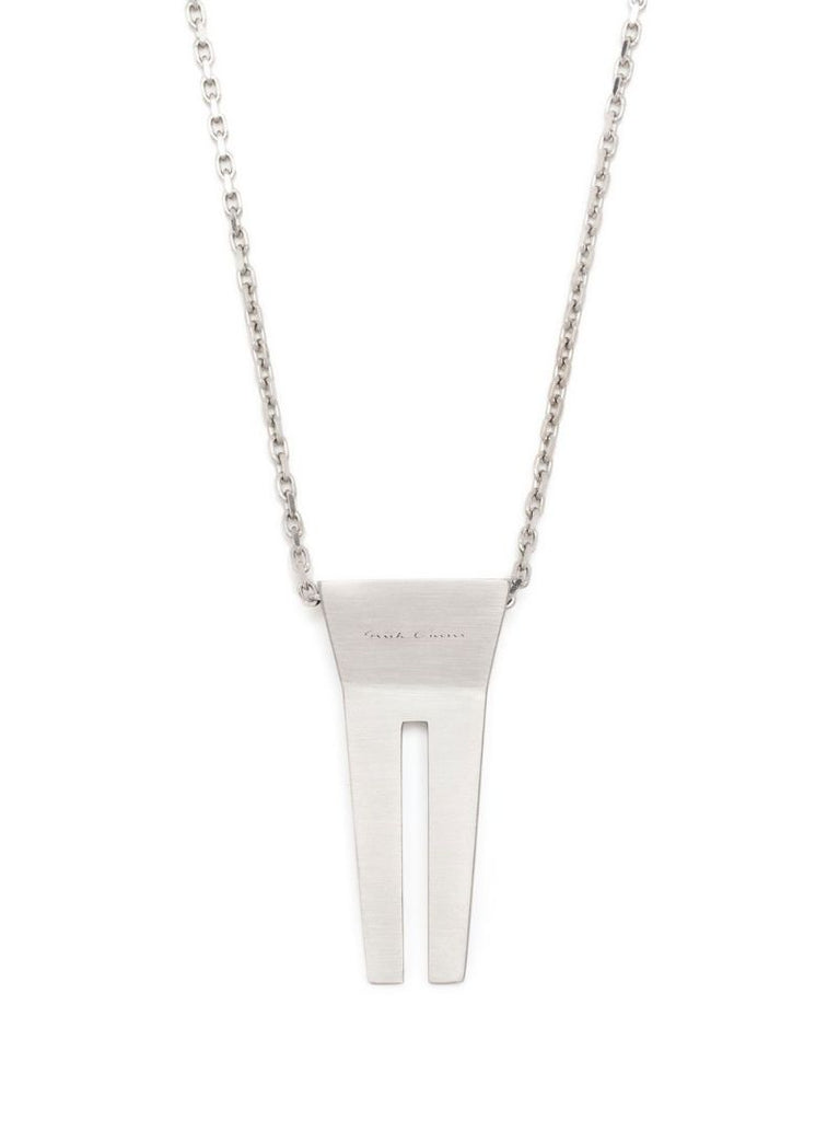 Silver-tone Open Trunk Pendant Necklace