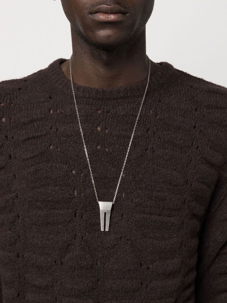 Silver-tone Open Trunk Pendant Necklace