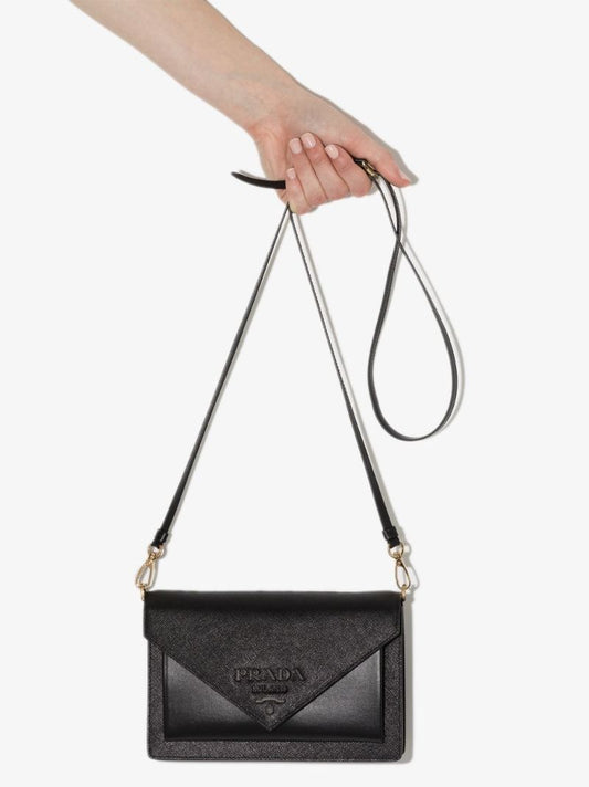 Black Saffiano Envelope Cross Body Bag