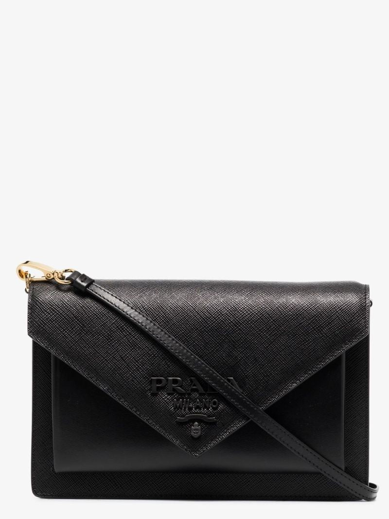 Black Saffiano Envelope Cross Body Bag