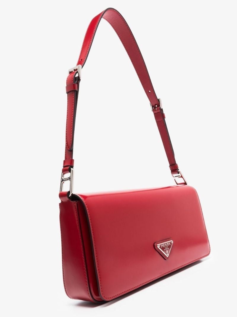 Red Femme Brushed Leather Shoulder Bag