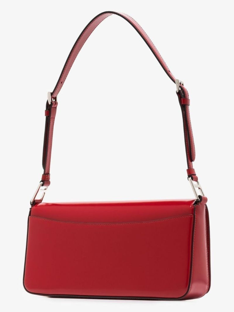 Red Femme Brushed Leather Shoulder Bag