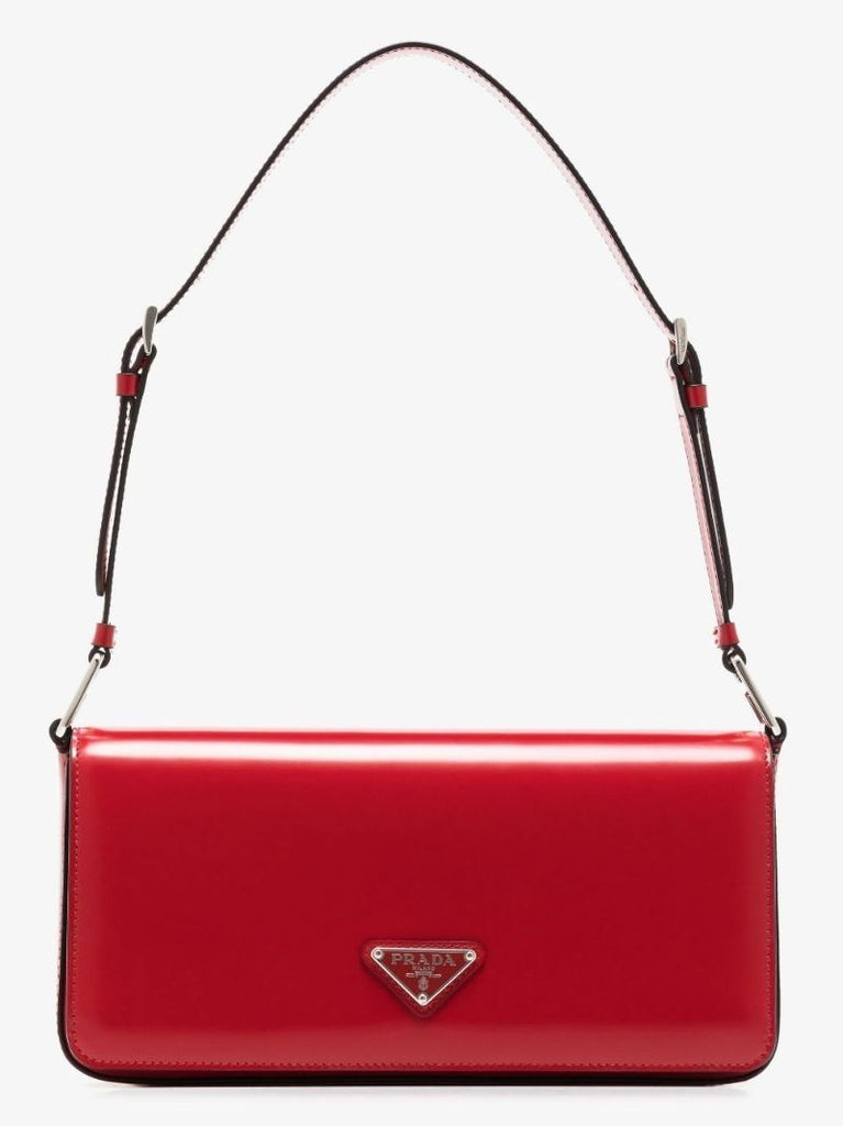 Red Femme Brushed Leather Shoulder Bag