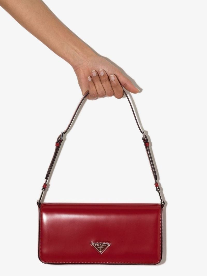 Red Femme Brushed Leather Shoulder Bag