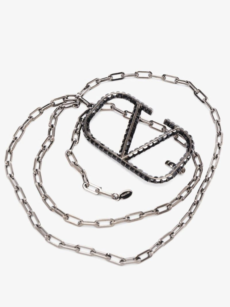 Silver-tone Vlogo Signature Chain Belt