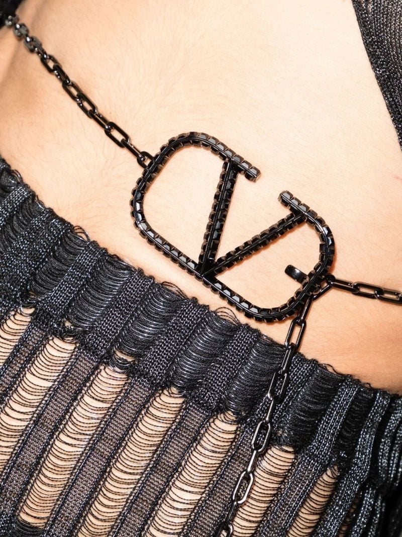 Silver-tone Vlogo Signature Chain Belt