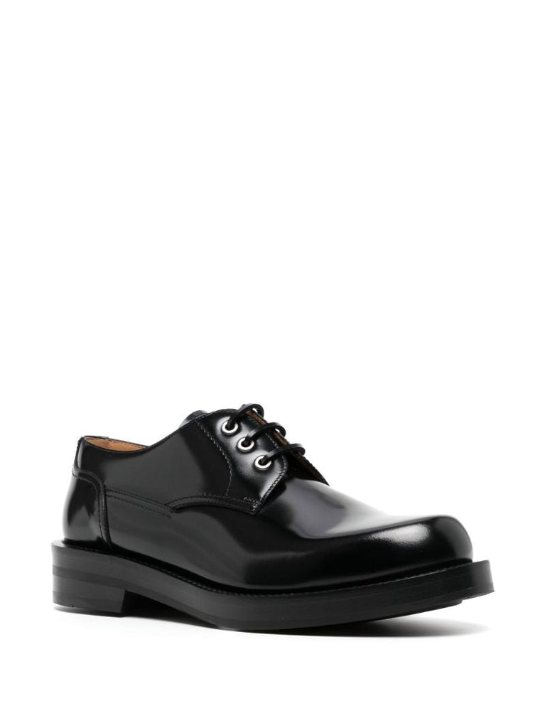 Black Leather Derby Shoes