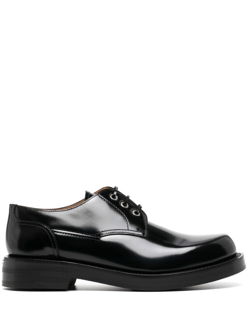 Black Leather Derby Shoes